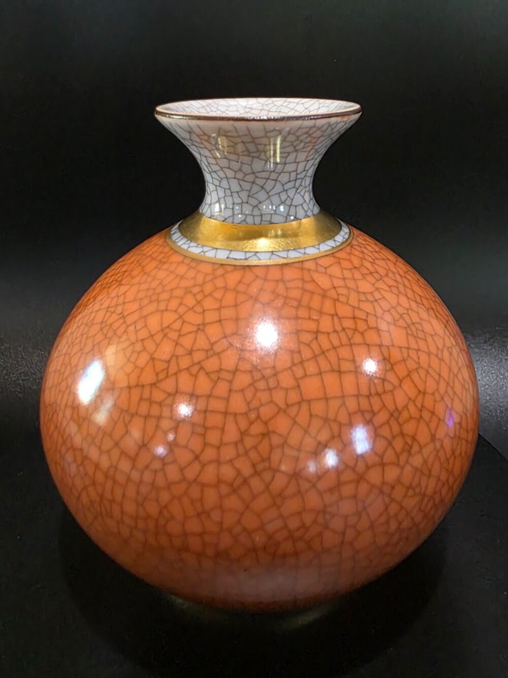 Vintage Royal Copenhagen "Craquele" Crackle Glaze Thorkild Olsen Porcelain Vase